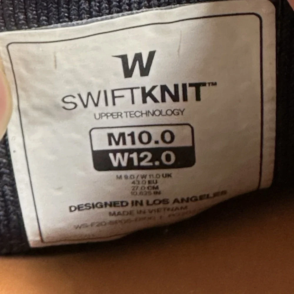 Wolf & Shepherd Swiftknit Mens Size 10 Derby Navy Mesh Lightweight Casual